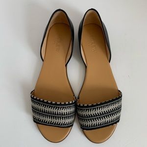 J. Crew Morgan Woven Peep-Toe d’Orsay Flats 6 1/2